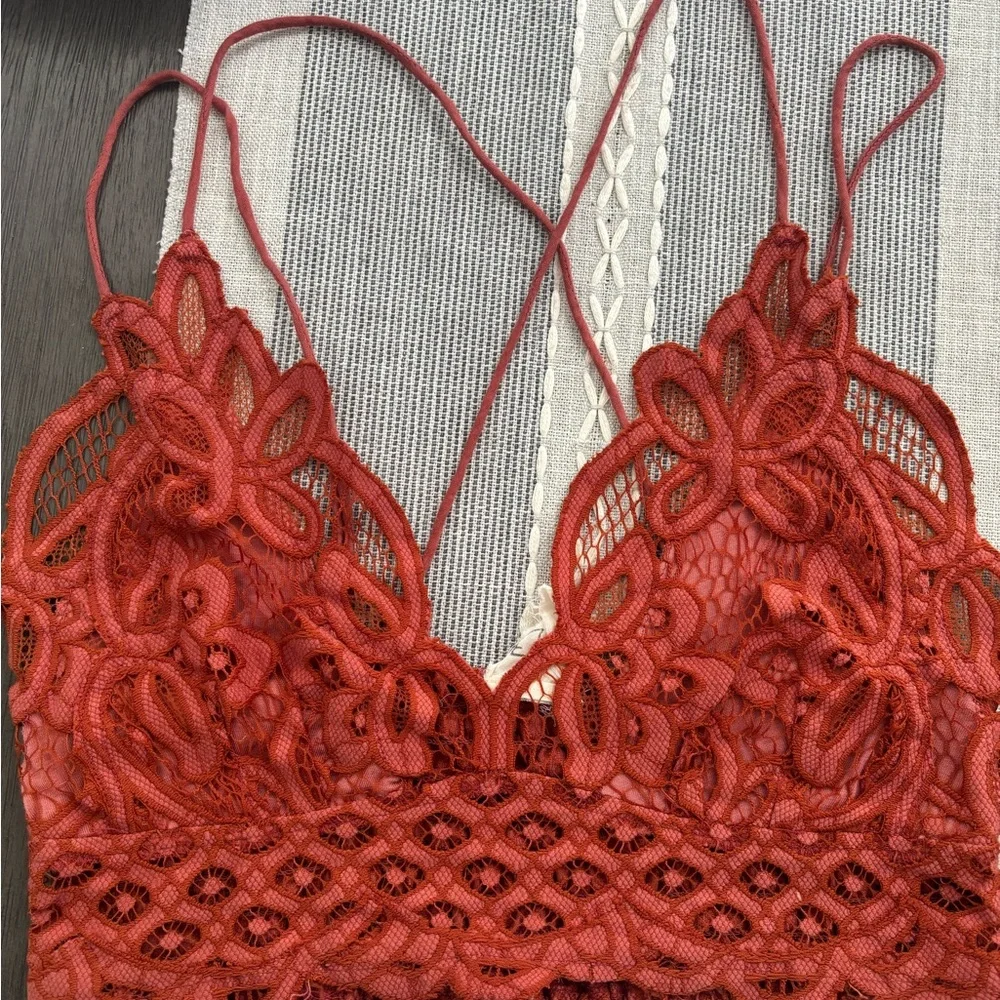 Free People Burnt Orange Lace Bralette - Picture 1 of 2